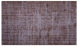 Brown Over Dyed Vintage Rug 5'7'' x 9'5'' ft 169 x 288 cm