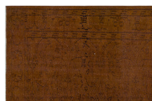Brown Over Dyed Vintage Rug 5'3'' x 8'2'' ft 160 x 248 cm