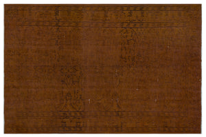 Brown Over Dyed Vintage Rug 5'3'' x 8'2'' ft 160 x 248 cm