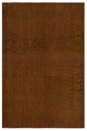 Brown Over Dyed Vintage Rug 5'3'' x 8'2'' ft 160 x 248 cm