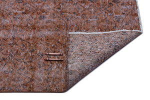 Brown Over Dyed Vintage Rug 7'2'' x 10'2'' ft 218 x 310 cm