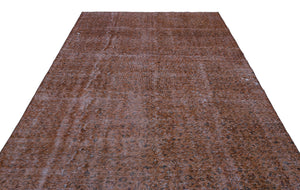 Brown Over Dyed Vintage Rug 7'2'' x 10'2'' ft 218 x 310 cm