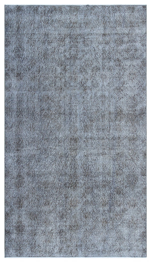 Blue Over Dyed Vintage Rug 4'2'' x 7'6'' ft 128 x 228 cm