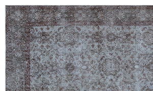 Gray Over Dyed Vintage Rug 5'3'' x 9'2'' ft 161 x 279 cm