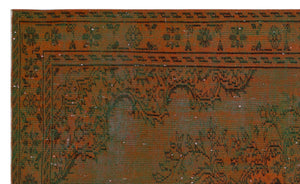 Brown Over Dyed Vintage Rug 5'3'' x 8'6'' ft 160 x 260 cm