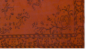 Orange Over Dyed Vintage Rug 5'0'' x 8'5'' ft 153 x 257 cm