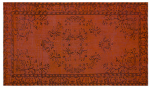 Orange Over Dyed Vintage Rug 5'0'' x 8'5'' ft 153 x 257 cm