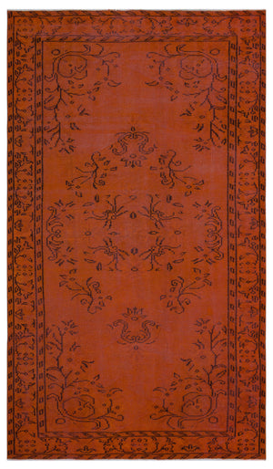 Orange Over Dyed Vintage Rug 5'0'' x 8'5'' ft 153 x 257 cm
