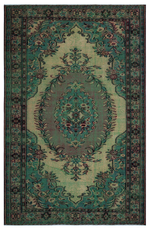 Naturel Over Dyed Vintage Rug 5'10'' x 9'1'' ft 178 x 278 cm