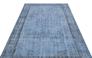 Blue Over Dyed Vintage Rug 5'9'' x 8'8'' ft 175 x 264 cm