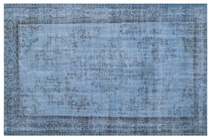 Blue Over Dyed Vintage Rug 5'9'' x 8'8'' ft 175 x 264 cm
