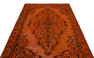 Orange Over Dyed Carved Rug 5'7'' x 9'2'' ft 170 x 280 cm