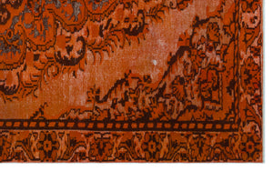 Orange Over Dyed Carved Rug 5'7'' x 9'2'' ft 170 x 280 cm