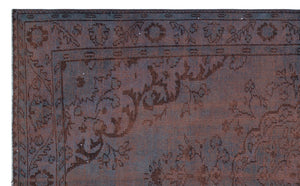 Brown Over Dyed Vintage Rug 5'11'' x 9'7'' ft 180 x 292 cm