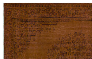 Brown Over Dyed Vintage Rug 5'5'' x 8'5'' ft 165 x 257 cm