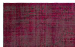 Red Over Dyed Vintage Rug 5'9'' x 9'6'' ft 176 x 290 cm