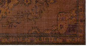 Brown Over Dyed Vintage Rug 5'3'' x 10'0'' ft 160 x 306 cm