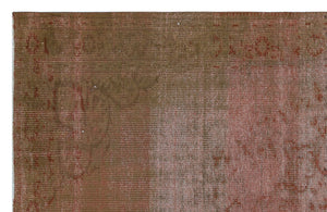 Brown Over Dyed Vintage Rug 5'3'' x 8'1'' ft 161 x 247 cm