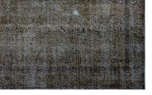 Brown Over Dyed Vintage Rug 5'8'' x 9'4'' ft 173 x 284 cm