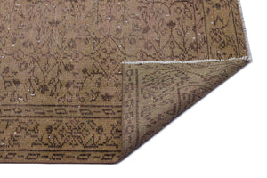 Brown Over Dyed Vintage Rug 5'3'' x 8'6'' ft 160 x 258 cm