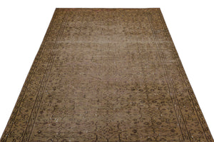 Brown Over Dyed Vintage Rug 5'3'' x 8'6'' ft 160 x 258 cm