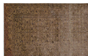 Brown Over Dyed Vintage Rug 5'3'' x 8'6'' ft 160 x 258 cm