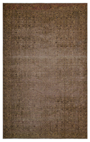 Brown Over Dyed Vintage Rug 5'3'' x 8'6'' ft 160 x 258 cm