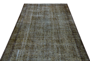 Brown Over Dyed Vintage Rug 5'1'' x 8'9'' ft 156 x 266 cm