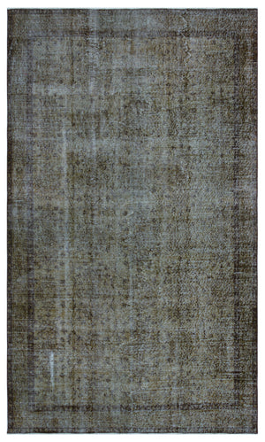 Brown Over Dyed Vintage Rug 5'1'' x 8'9'' ft 156 x 266 cm
