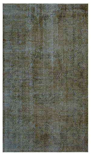 Brown Over Dyed Vintage Rug 5'2'' x 8'12'' ft 158 x 274 cm