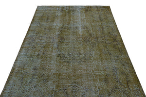 Brown Over Dyed Vintage Rug 5'2'' x 8'12'' ft 158 x 274 cm