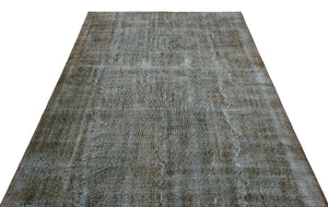 Gray Over Dyed Vintage Rug 5'7'' x 9'0'' ft 169 x 275 cm