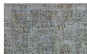 Gray Over Dyed Vintage Rug 5'7'' x 9'0'' ft 169 x 275 cm