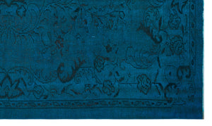 Turquoise Over Dyed Vintage Rug 5'7'' x 9'1'' ft 170 x 278 cm