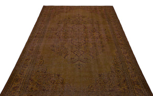 Brown Over Dyed Vintage Rug 5'9'' x 8'12'' ft 175 x 274 cm
