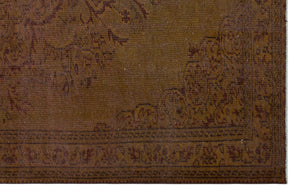 Brown Over Dyed Vintage Rug 5'9'' x 8'12'' ft 175 x 274 cm