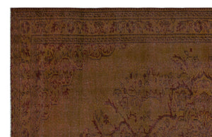 Brown Over Dyed Vintage Rug 5'9'' x 8'12'' ft 175 x 274 cm