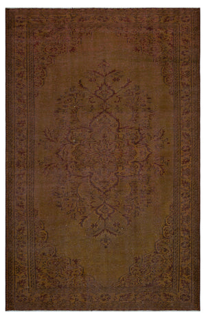 Brown Over Dyed Vintage Rug 5'9'' x 8'12'' ft 175 x 274 cm