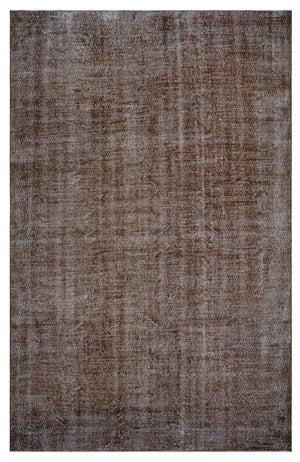 Brown Over Dyed Vintage Rug 7'1'' x 10'12'' ft 217 x 335 cm