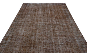 Brown Over Dyed Vintage Rug 7'1'' x 10'12'' ft 217 x 335 cm