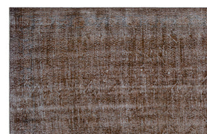 Brown Over Dyed Vintage Rug 7'1'' x 10'12'' ft 217 x 335 cm