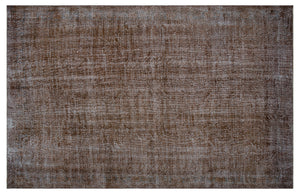Brown Over Dyed Vintage Rug 7'1'' x 10'12'' ft 217 x 335 cm
