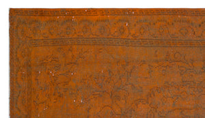 Orange Over Dyed Vintage Rug 5'1'' x 8'10'' ft 155 x 270 cm