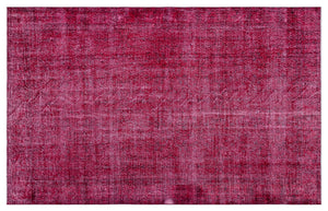 Red Over Dyed Vintage Rug 5'5'' x 8'8'' ft 164 x 265 cm