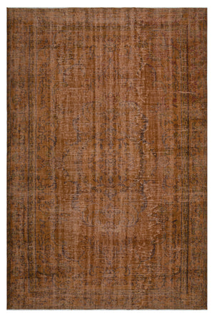 Brown Over Dyed Vintage Rug 6'1'' x 8'11'' ft 186 x 273 cm