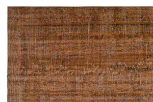 Brown Over Dyed Vintage Rug 6'1'' x 8'11'' ft 186 x 273 cm
