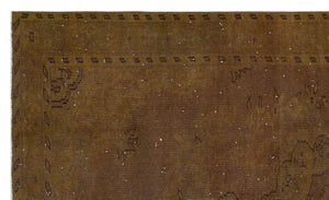 Brown Over Dyed Vintage Rug 5'4'' x 8'10'' ft 163 x 270 cm