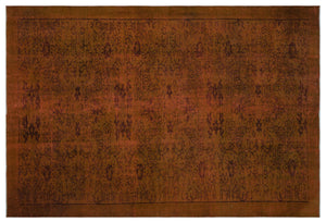 Brown Over Dyed Vintage Rug 6'2'' x 9'1'' ft 187 x 278 cm