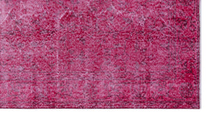 Fuchsia Over Dyed Vintage Rug 3'8'' x 6'9'' ft 112 x 205 cm