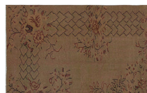 Brown Over Dyed Vintage Rug 5'3'' x 8'4'' ft 159 x 253 cm
